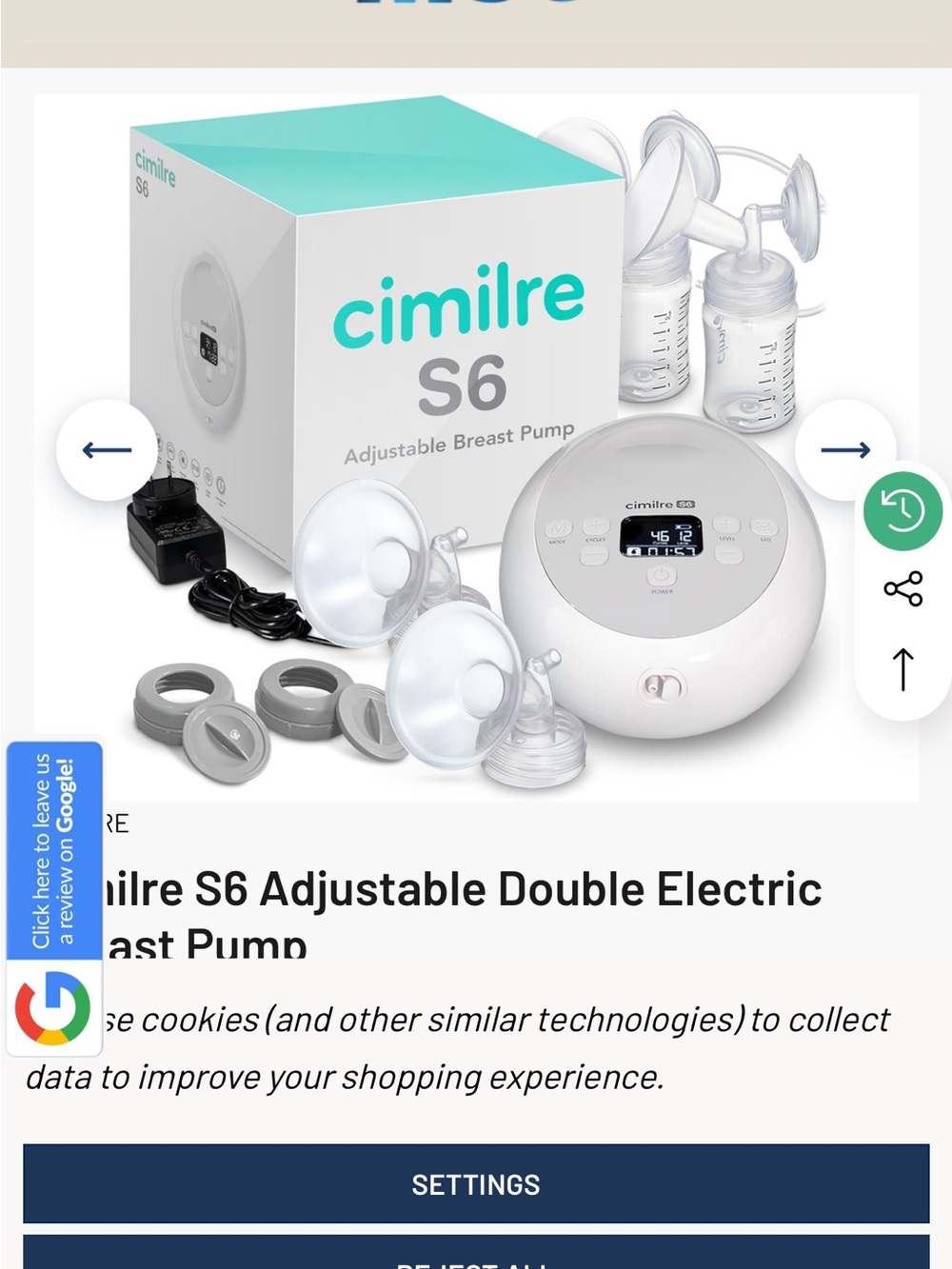 NWT Cimilre S6 Adjustable Double Electric Pump